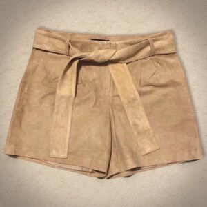 NWT Talbots Suede Leather Shorts Lined w/ Pockets